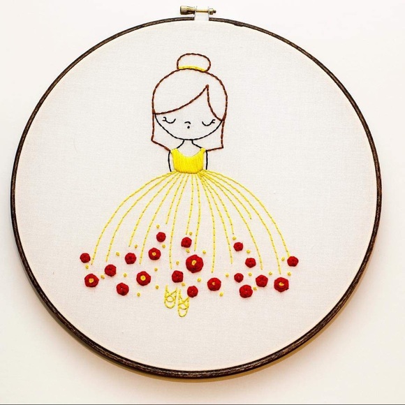 Beautifully hand-stitched Belle ballerina art - Picture 1 of 3